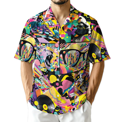 Graffiti Pop Art Hawaiian Shirt for Men, Button Down Aloha Shirt - Azhawaiian