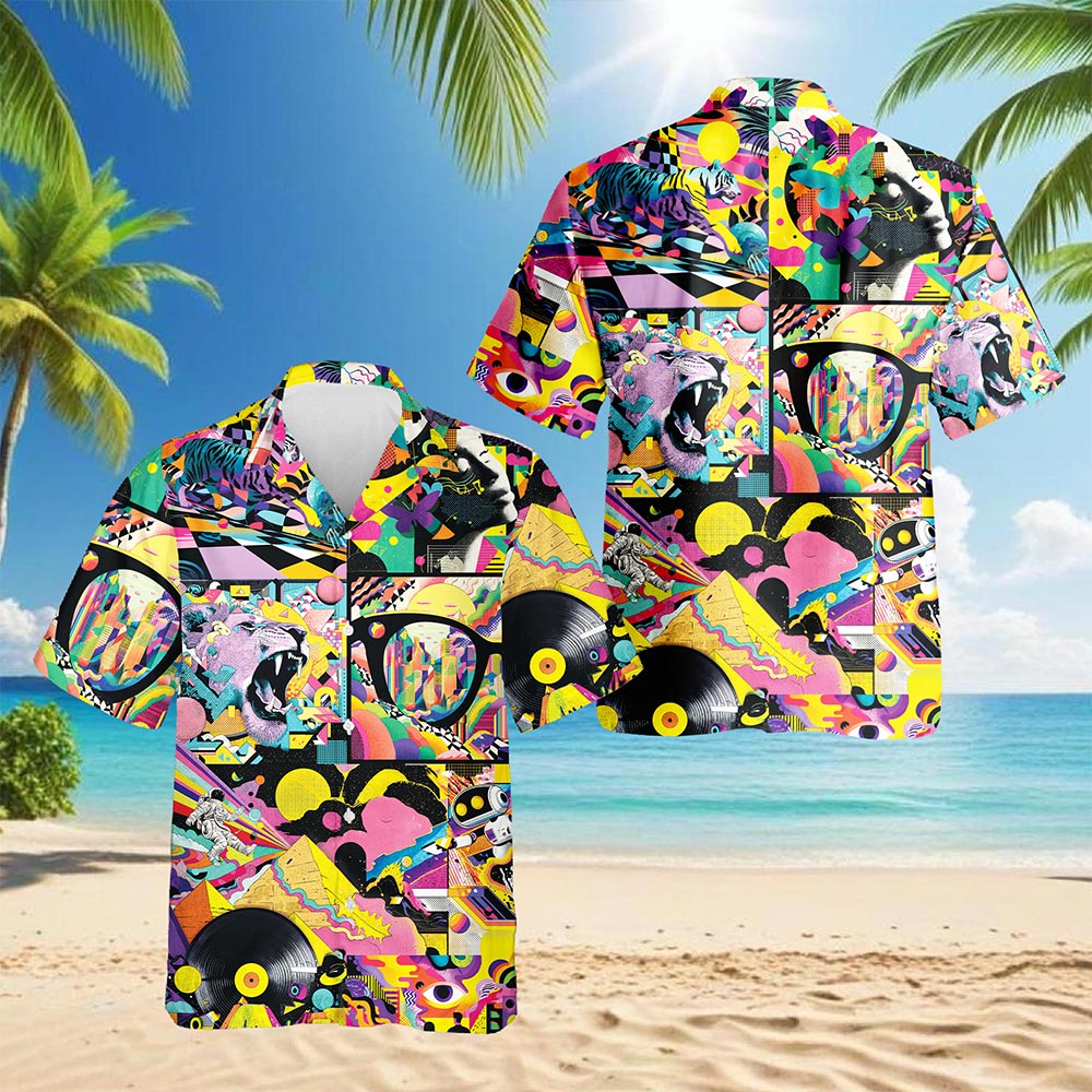 Graffiti Pop Art Hawaiian Shirt for Men, Button Down Aloha Shirt - Azhawaiian