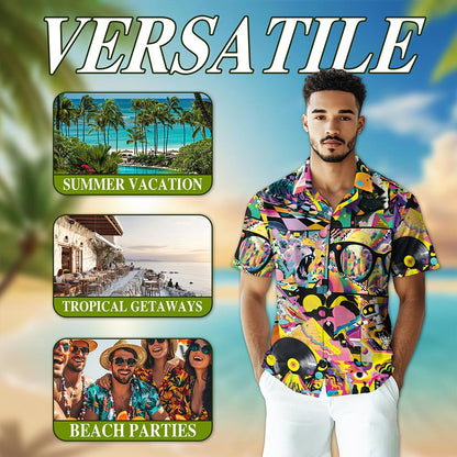 Graffiti Pop Art Hawaiian Shirt for Men, Button Down Aloha Shirt - Azhawaiian