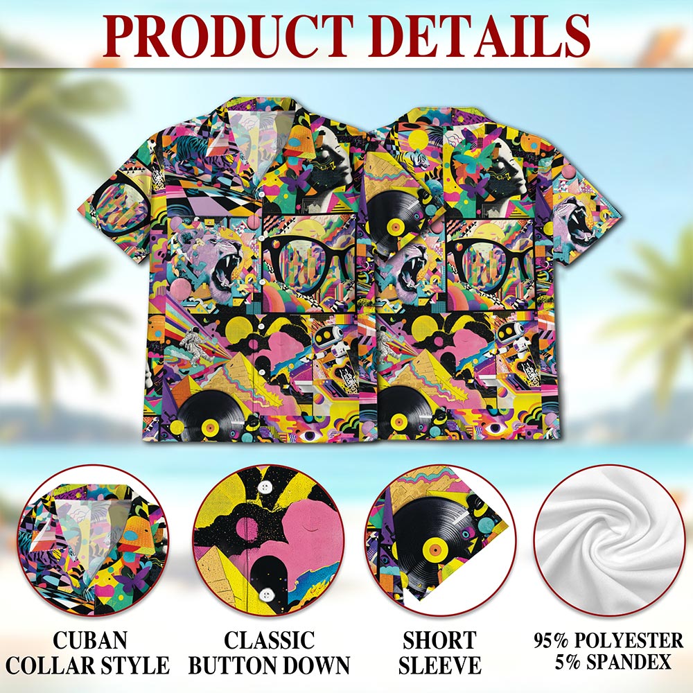 Graffiti Pop Art Hawaiian Shirt for Men, Button Down Aloha Shirt - Azhawaiian