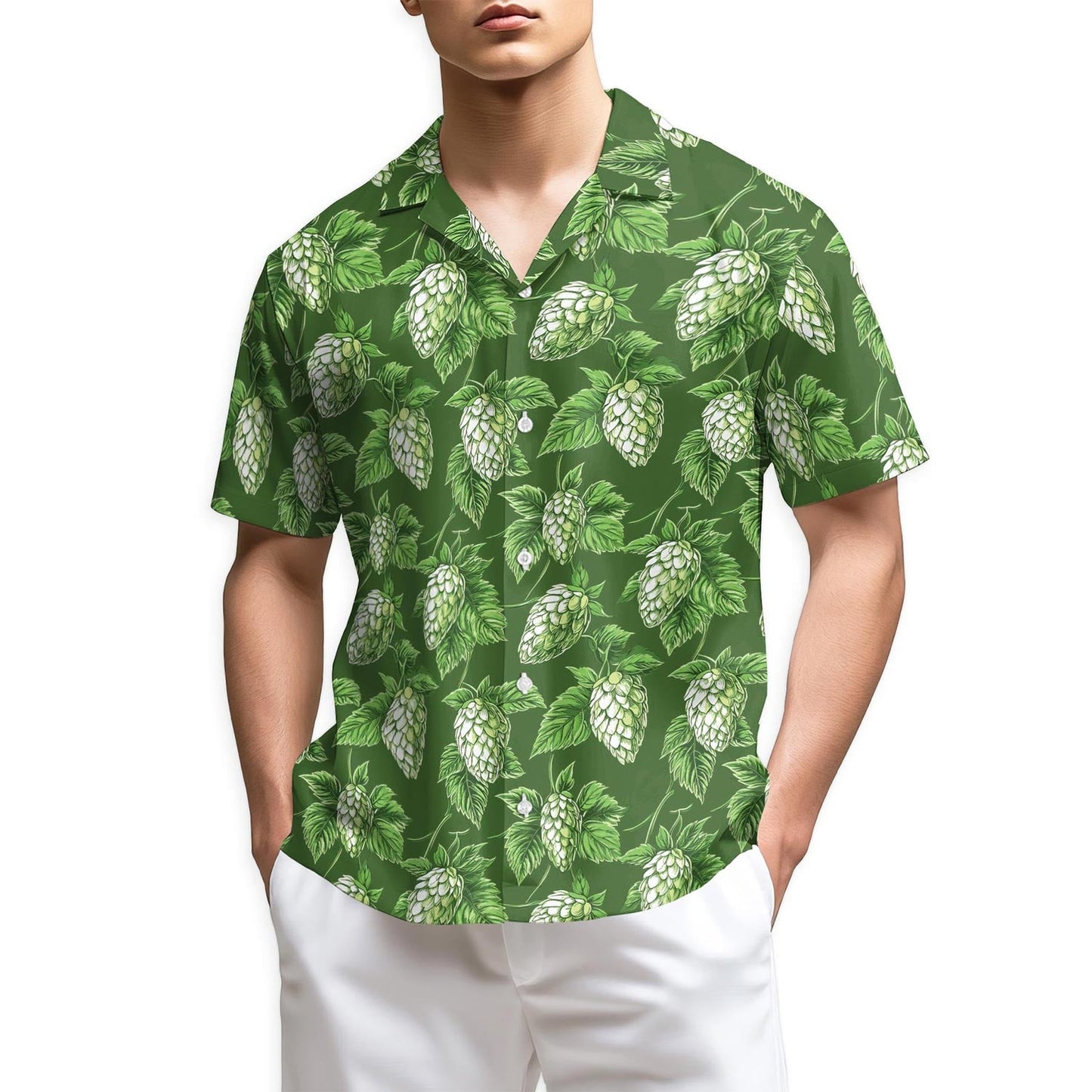 Azhawaiian Green Hops Hawaiian Shirt for Men