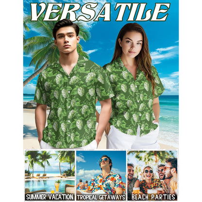 Green Hops Hawaiian Shirt for Men, Button Down Aloha Shirt - Azhawaiian