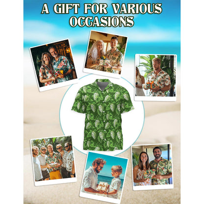 Green Hops Hawaiian Shirt for Men, Button Down Aloha Shirt - Azhawaiian