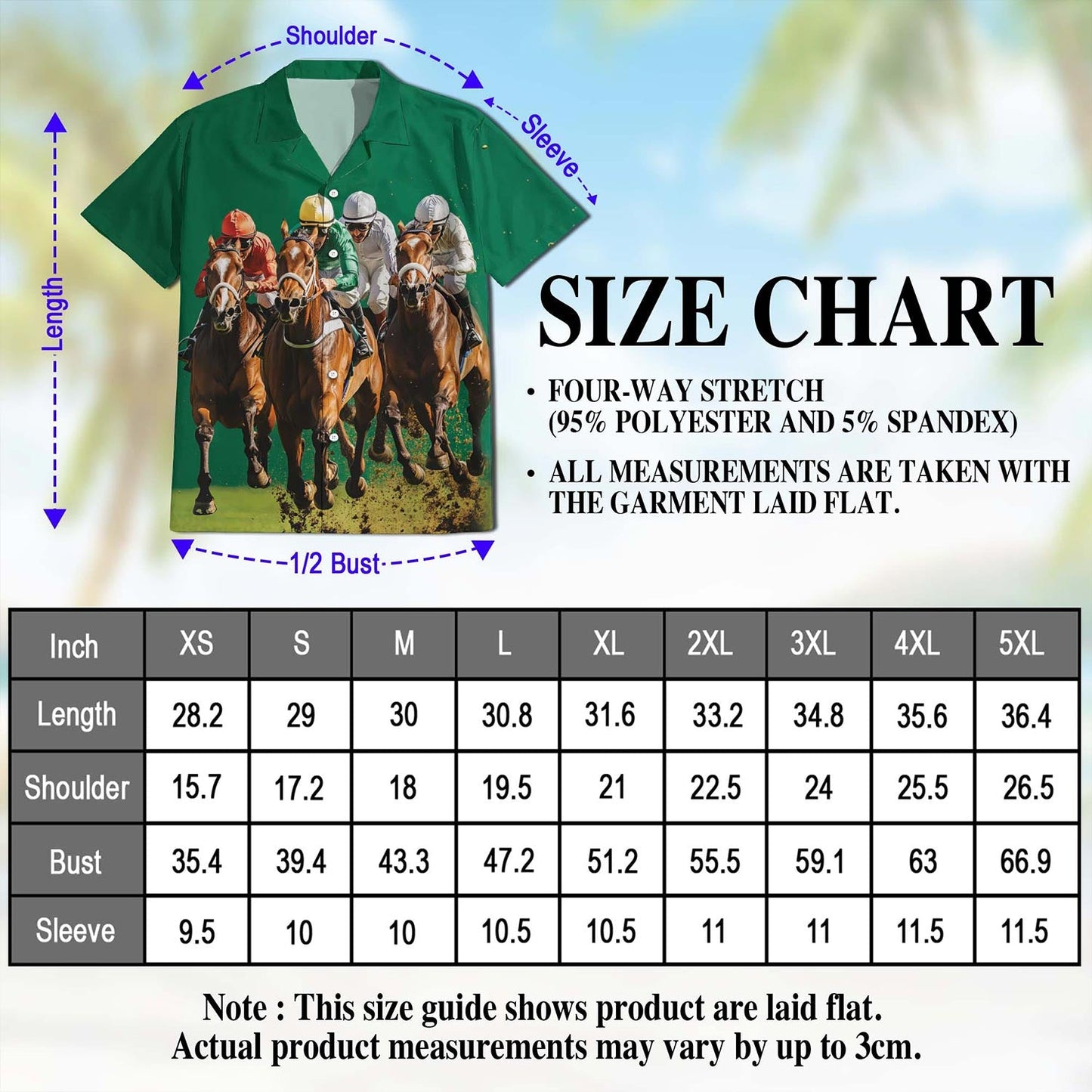 Green Horse Racing Hawaiian Shirt for Men, Button Down Aloha Shirt - Azhawaiian