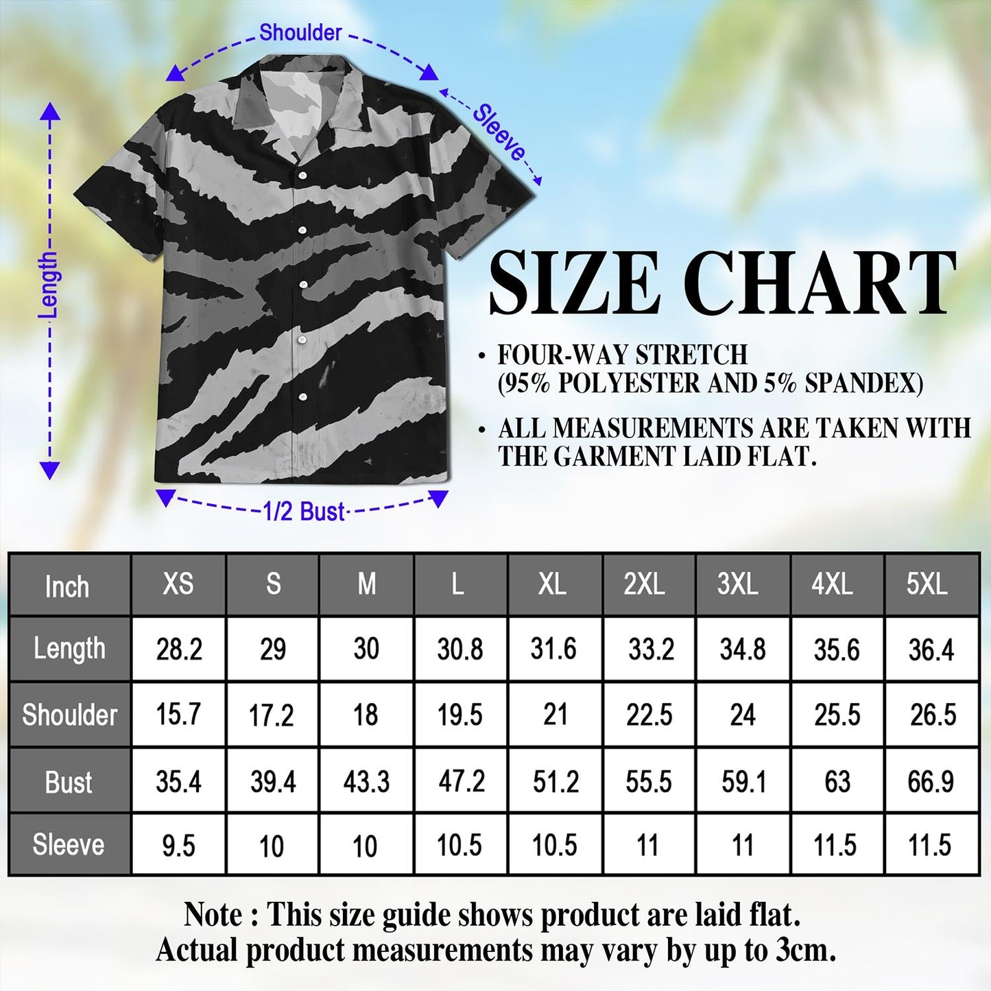 Grey Tiger Stripe Camouflage Hawaiian Shirt for Men, Button Down Aloha Shirt - Azhawaiian