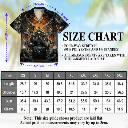 Grim Reaper Dark Skull Hawaiian Shirt for Men, Button Down Aloha Shirt - Azhawaiian