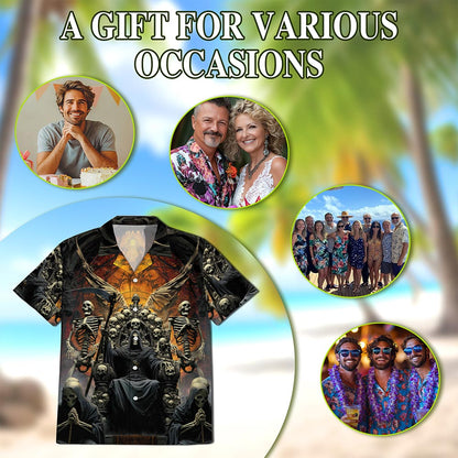 Grim Reaper Dark Skull Hawaiian Shirt for Men, Button Down Aloha Shirt - Azhawaiian