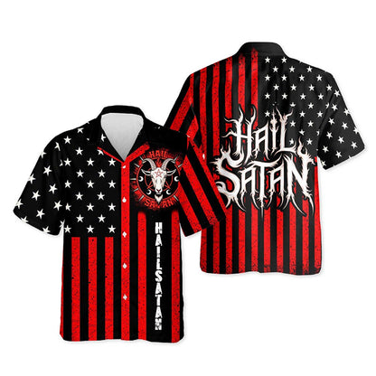 Azhawaiian Hail Satan American Hawaiian Shirt for Men