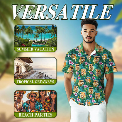 Hamster Tropical Hawaiian Shirt for Men, Button Down Aloha Shirt - Azhawaiian