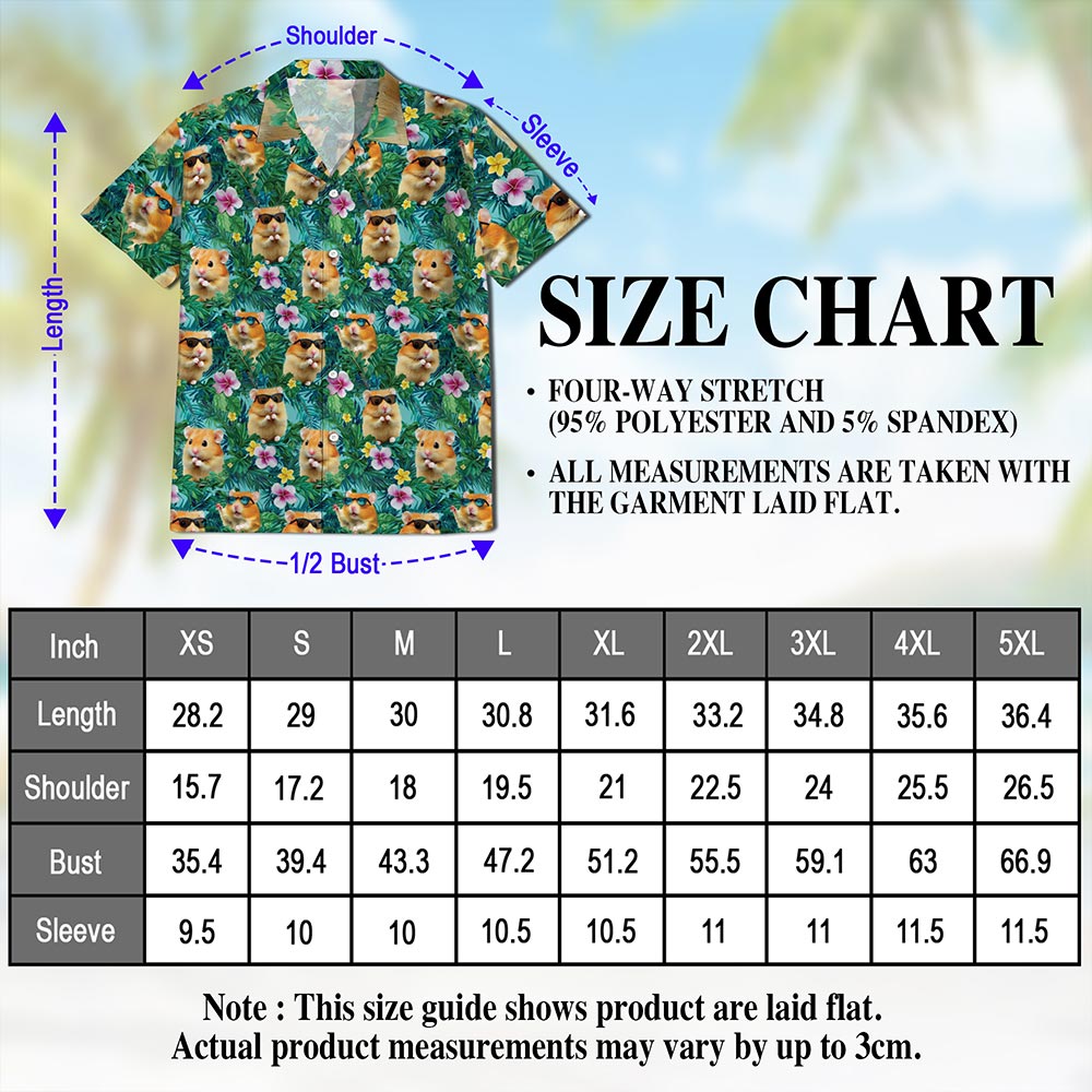 Hamster Tropical Hawaiian Shirt for Men, Button Down Aloha Shirt - Azhawaiian