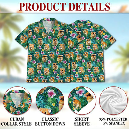 Hamster Tropical Hawaiian Shirt for Men, Button Down Aloha Shirt - Azhawaiian
