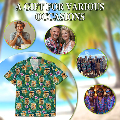 Hamster Tropical Hawaiian Shirt for Men, Button Down Aloha Shirt - Azhawaiian
