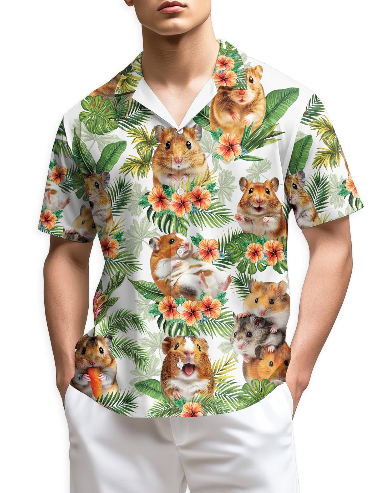 Azhawaiian Hamsters Tropical Hawaiian Shirt for Men