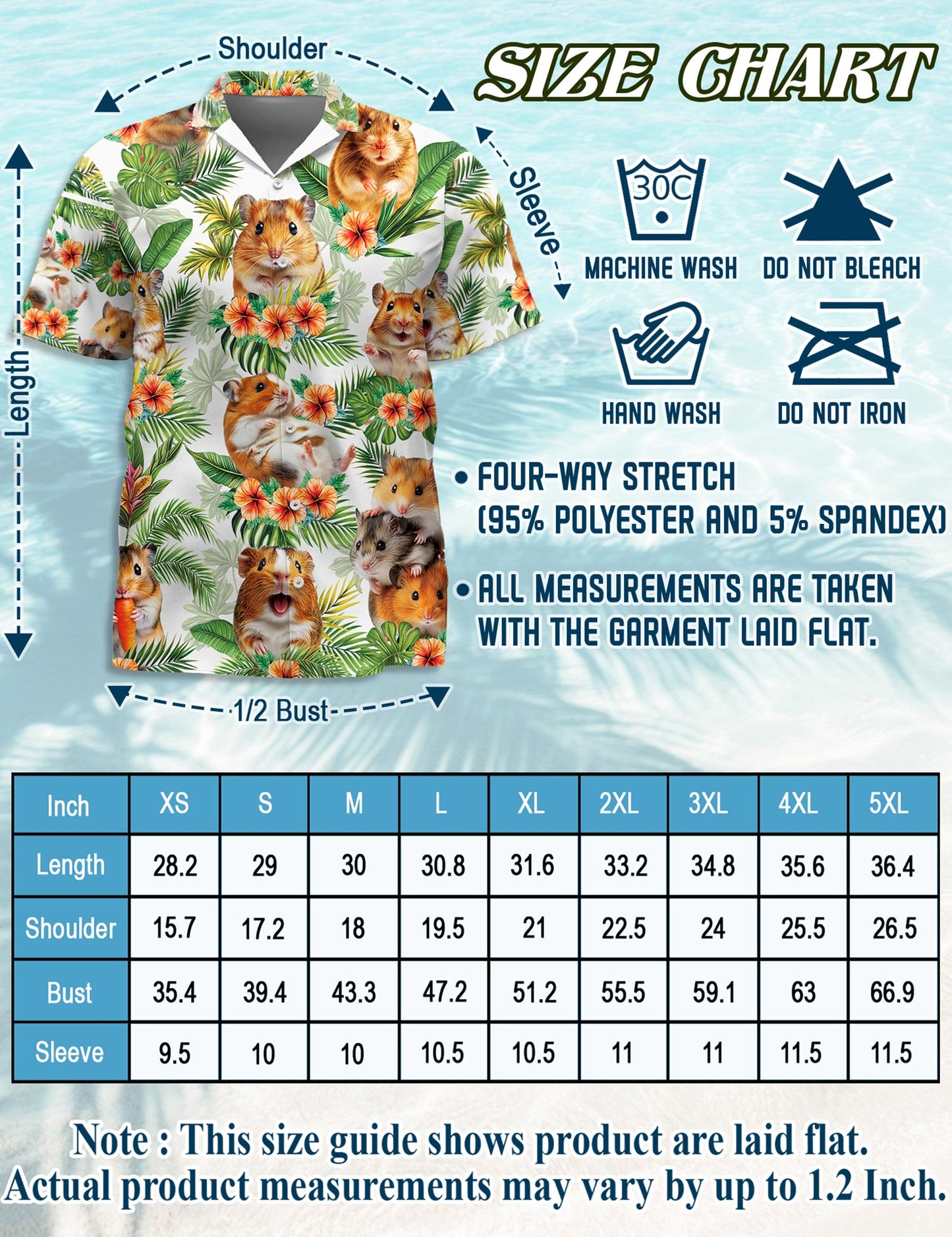 Hamsters Tropical Hawaiian Shirt for Men, Button Down Aloha Shirt - Azhawaiian