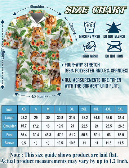 Hamsters Tropical Hawaiian Shirt for Men, Button Down Aloha Shirt - Azhawaiian