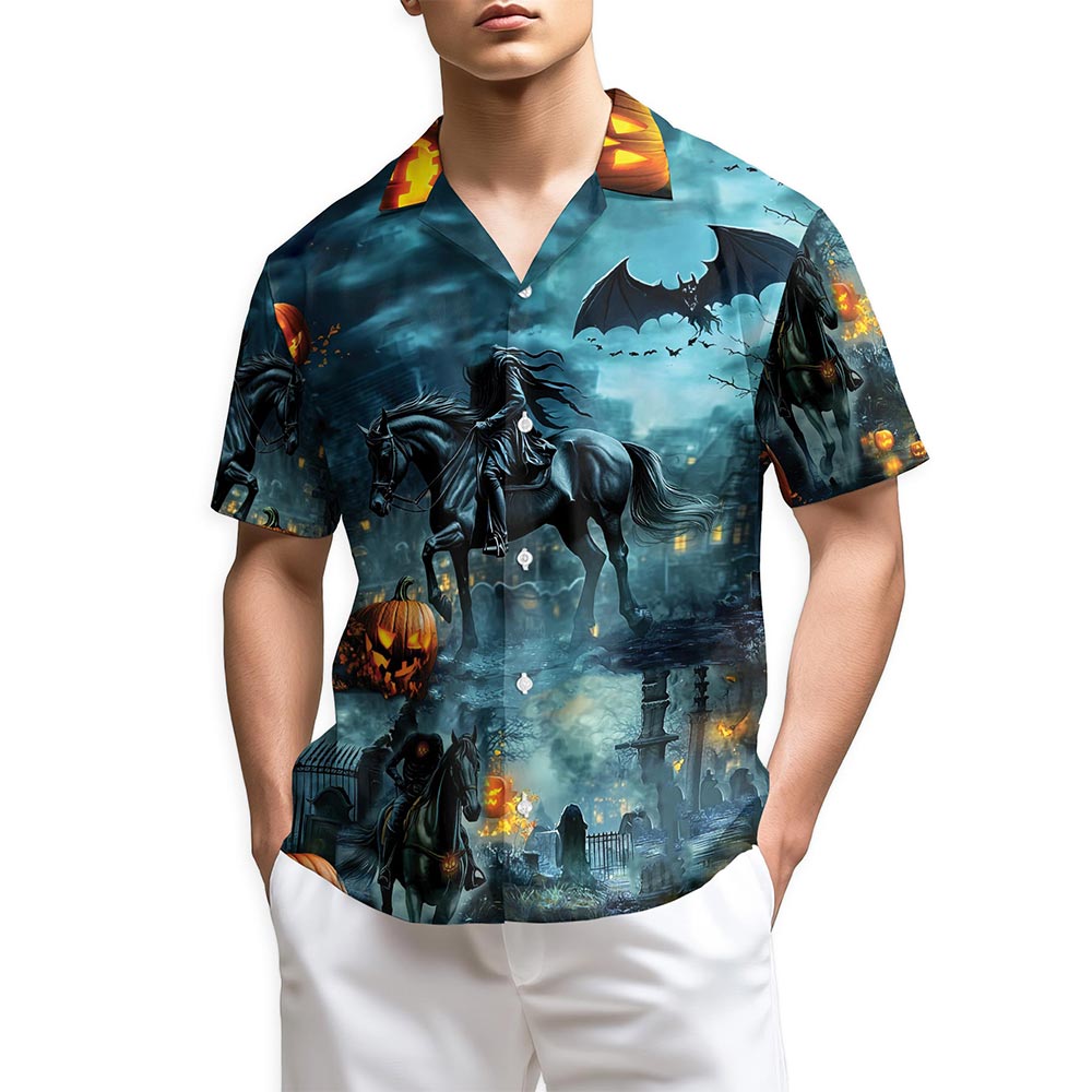 Azhawaiian Headless Horseman Halloween Hawaiian Shirt for Men