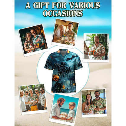 Headless Horseman Halloween Hawaiian Shirt for Men, Button Down Aloha Shirt - Azhawaiian