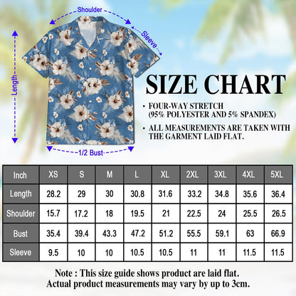 Hibiscus Flowers Hawaiian Shirt for Men, Button Down Aloha Shirt - Azhawaiian