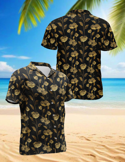 Hibiscus Hawaiian Shirt for Men, Button Down Aloha Shirt - Azhawaiian