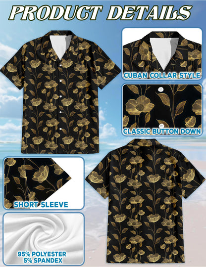 Hibiscus Hawaiian Shirt for Men, Button Down Aloha Shirt - Azhawaiian