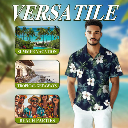 Hibiscus Island Hawaiian Shirt for Men, Button Down Aloha Shirt - Azhawaiian