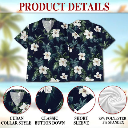 Hibiscus Island Hawaiian Shirt for Men, Button Down Aloha Shirt - Azhawaiian
