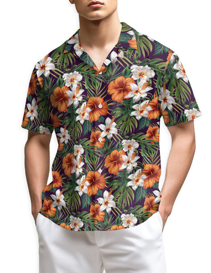 Azhawaiian Hibiscus Purple Hawaiian Shirt for Men