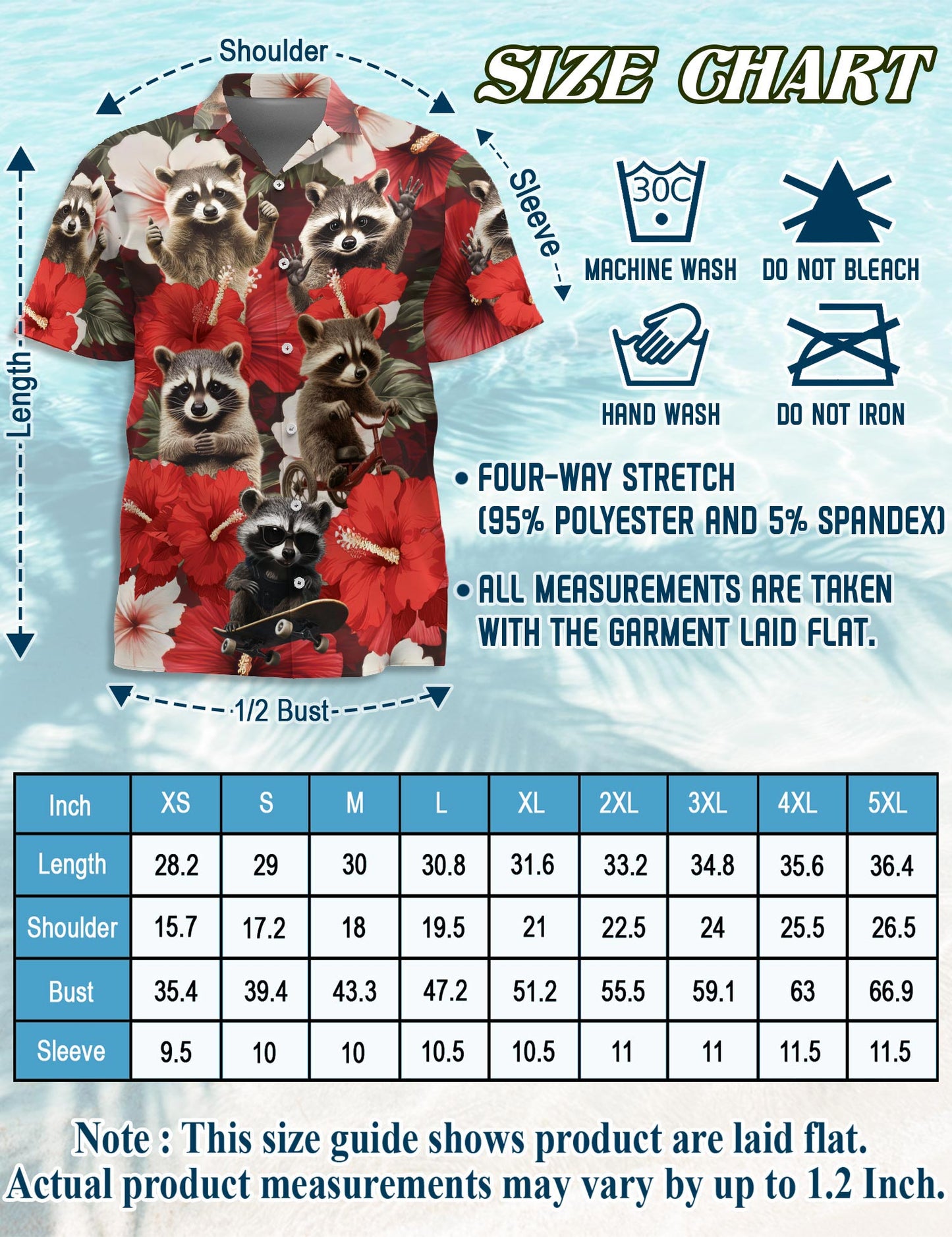 Hibiscus Raccoon Hawaiian Shirt for Men, Button Down Aloha Shirt - Azhawaiian