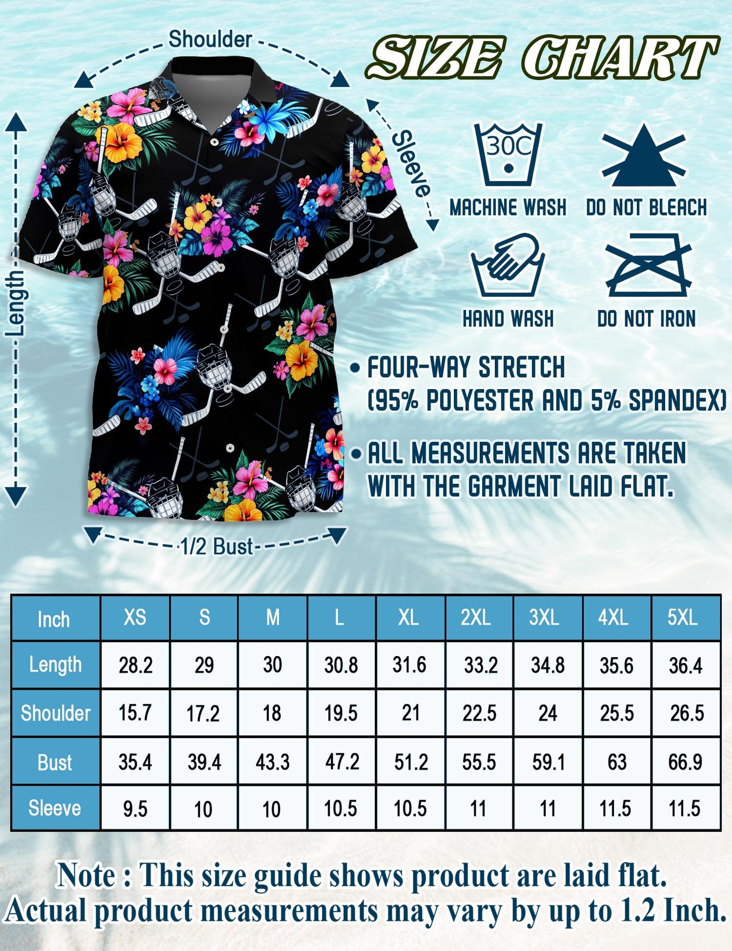 Hockey Hawaiian Shirt for Men, Button Down Aloha Shirt - Azhawaiian