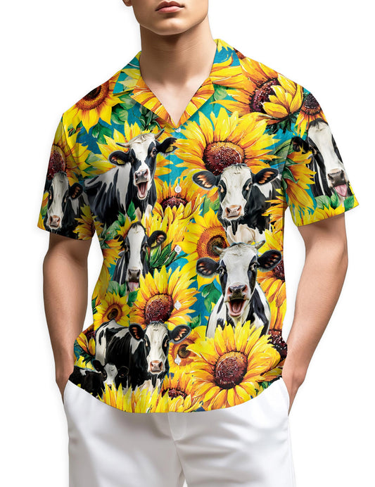 Azhawaiian Holstein Friesian Cattle Hawaiian Shirt for Men