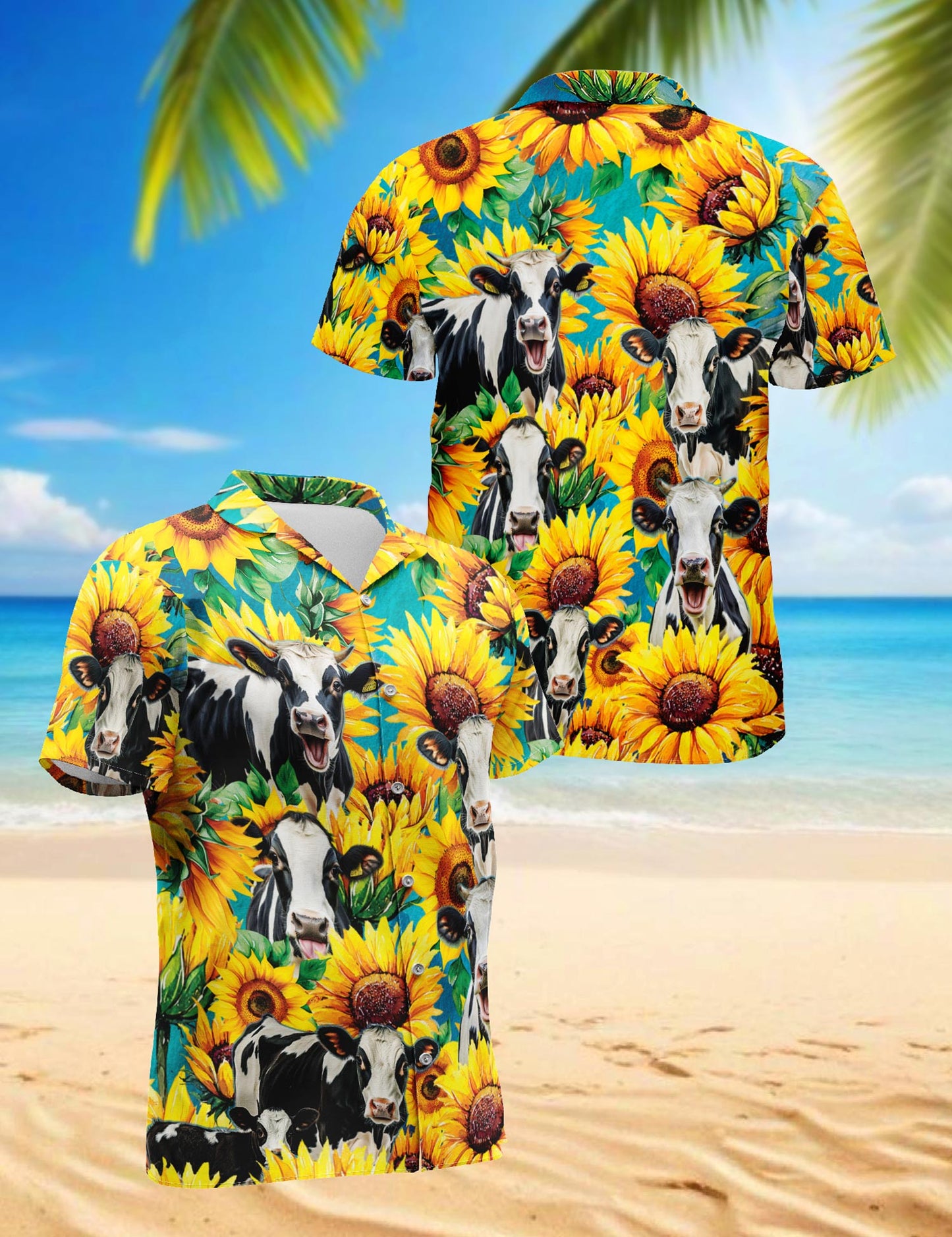 Holstein Friesian Cattle Hawaiian Shirt for Men, Button Down Aloha Shirt - Azhawaiian