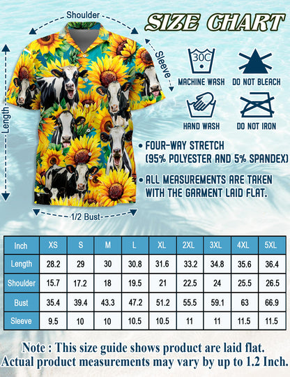 Holstein Friesian Cattle Hawaiian Shirt for Men, Button Down Aloha Shirt - Azhawaiian