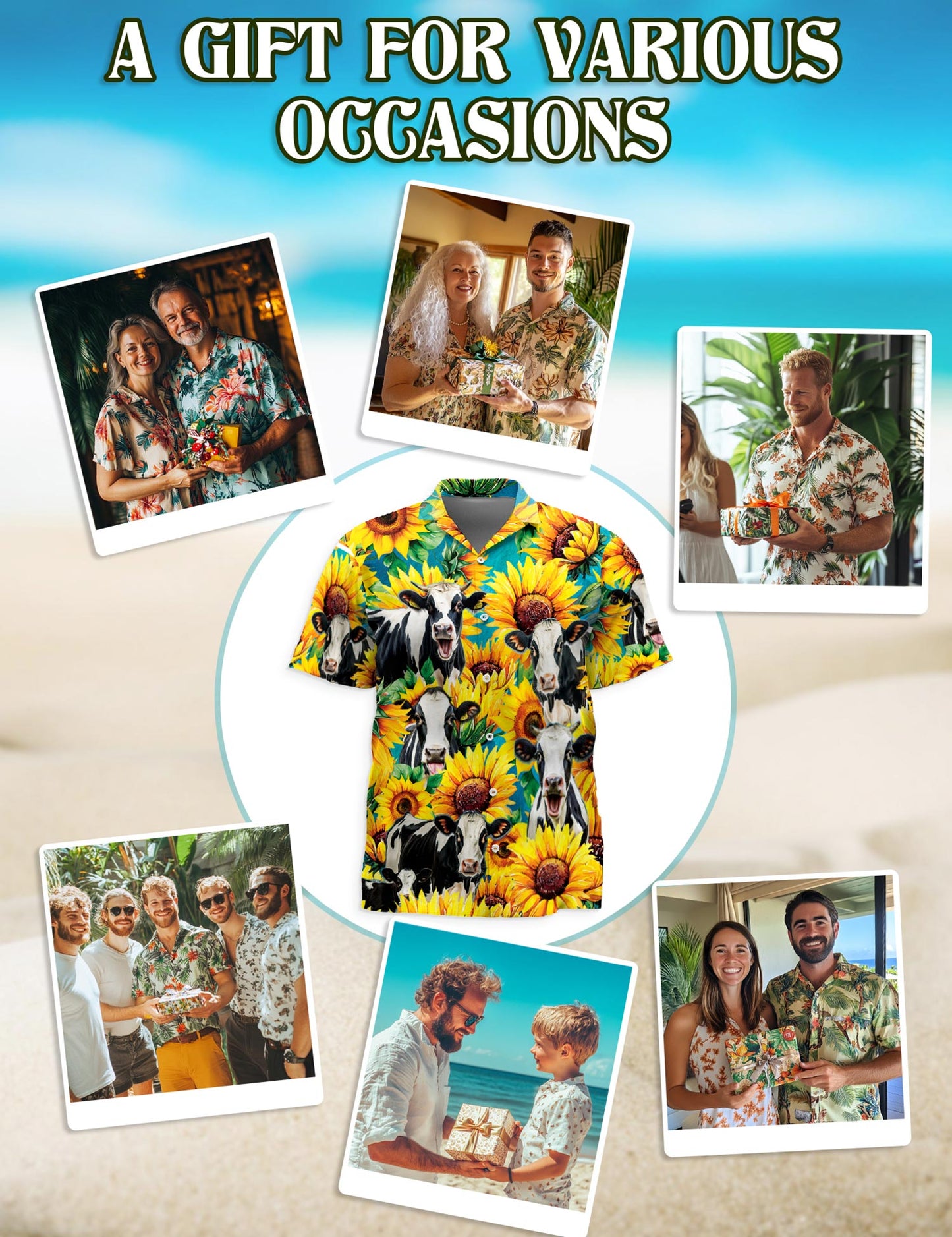 Holstein Friesian Cattle Hawaiian Shirt for Men, Button Down Aloha Shirt - Azhawaiian