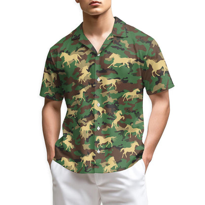 Azhawaiian Horse Camo Hawaiian Shirt for Men