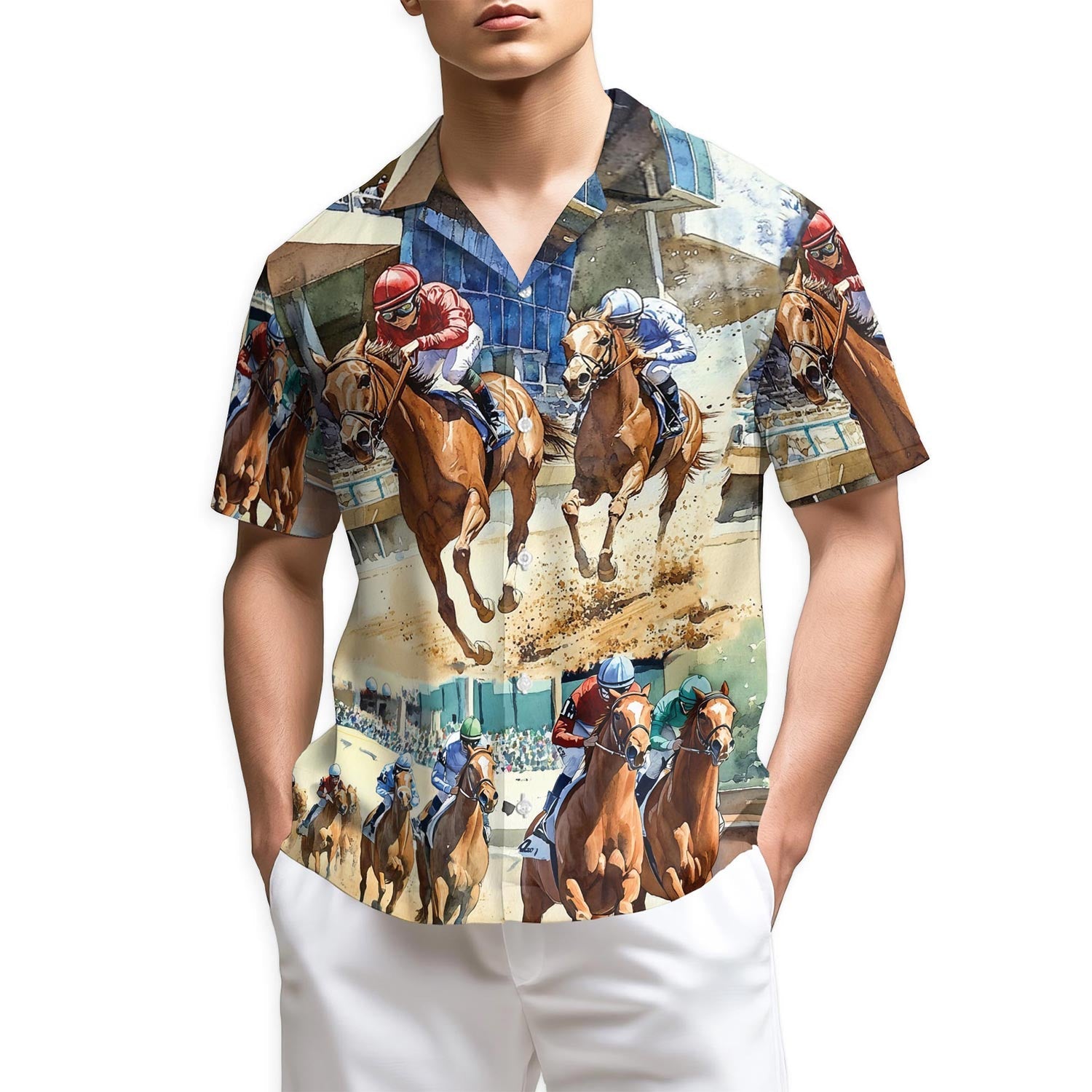 Azhawaiian Horse Racing  Hawaiian Shirt for Men