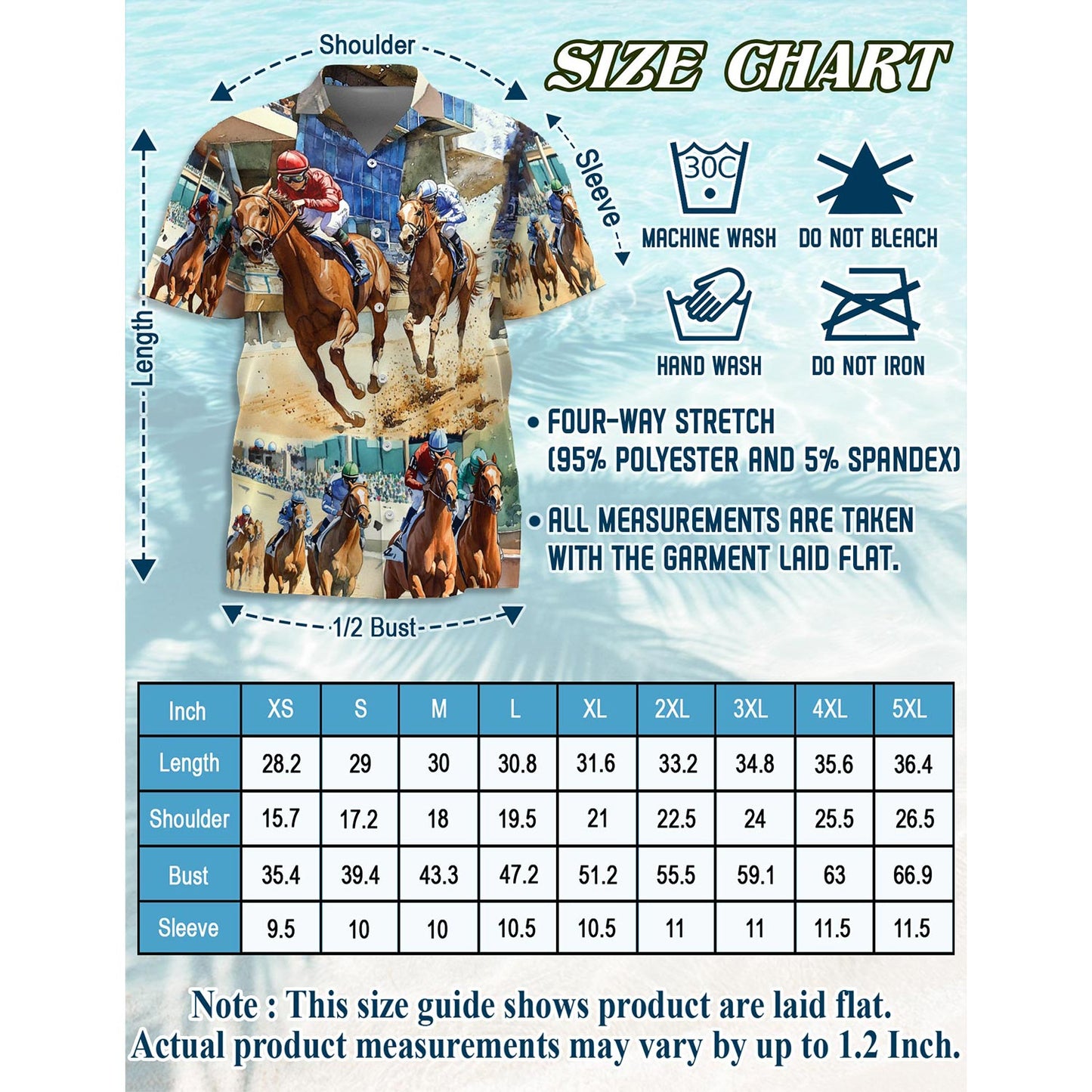 Horse Racing Hawaiian Shirt for Men, Button Down Aloha Shirt - Azhawaiian