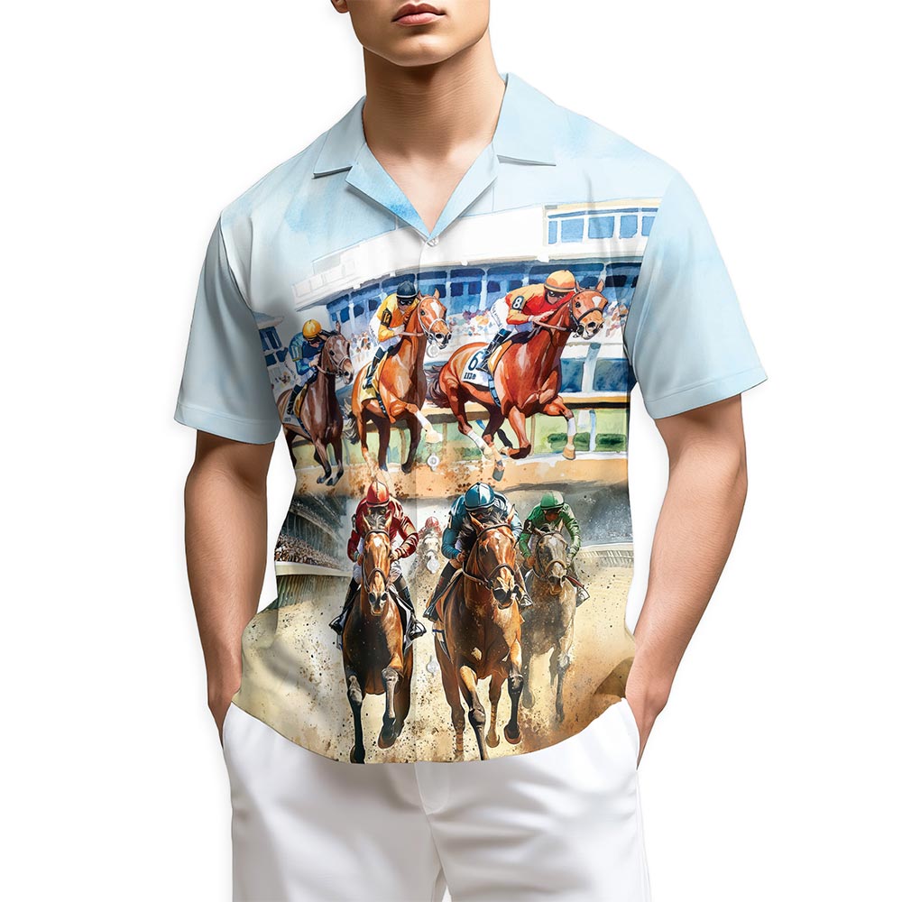Azhawaiian Horses Racing Hawaiian Shirt for Men