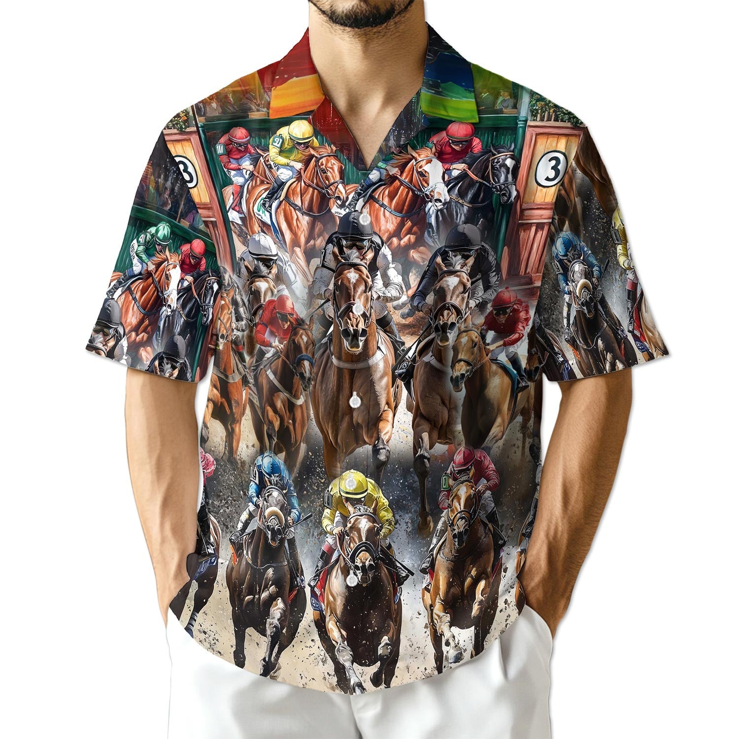 Azhawaiian Horses Racing Hawaiian Shirt for Men