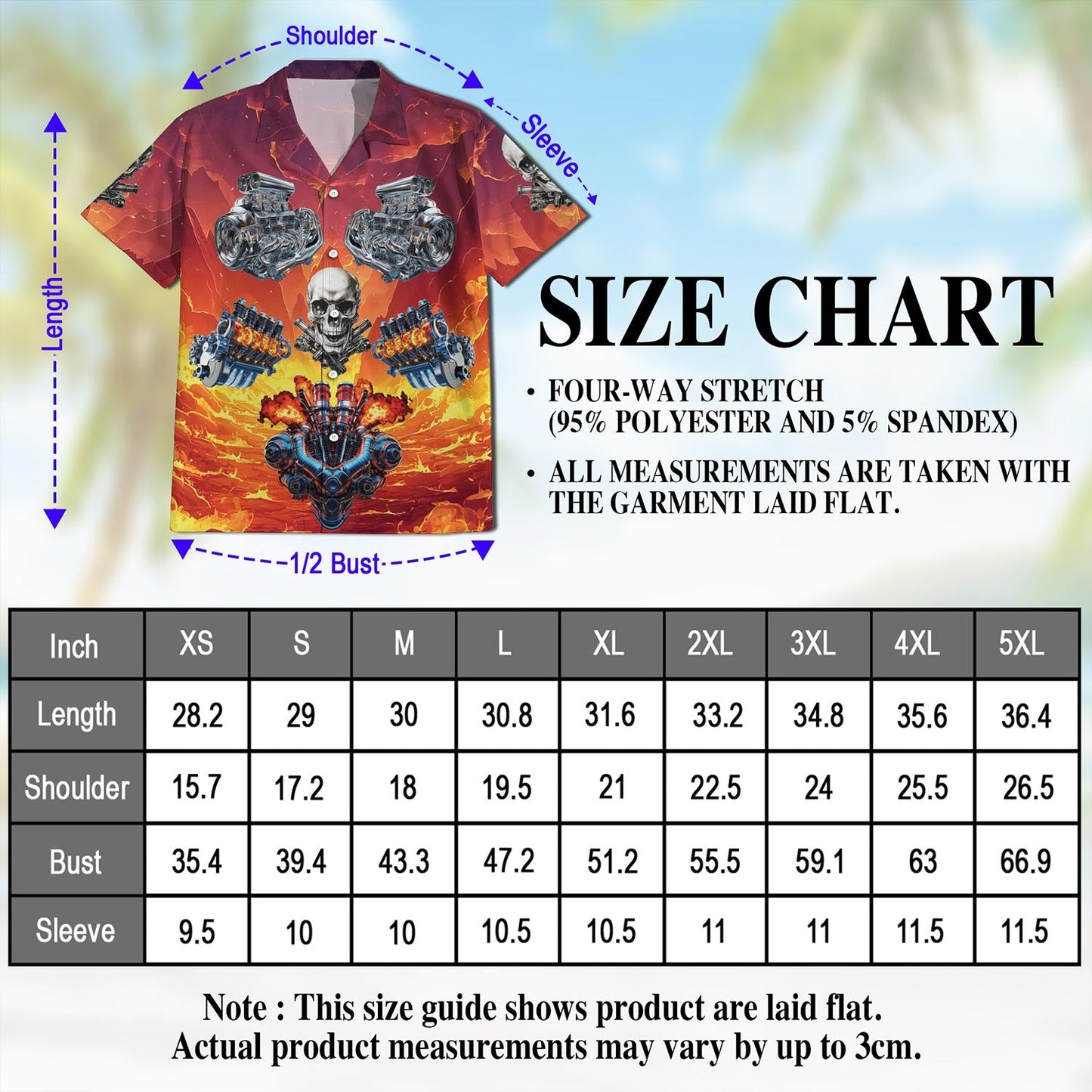 Hot Rod Skull Hawaiian Shirt for Men, Button Down Aloha Shirt - Azhawaiian