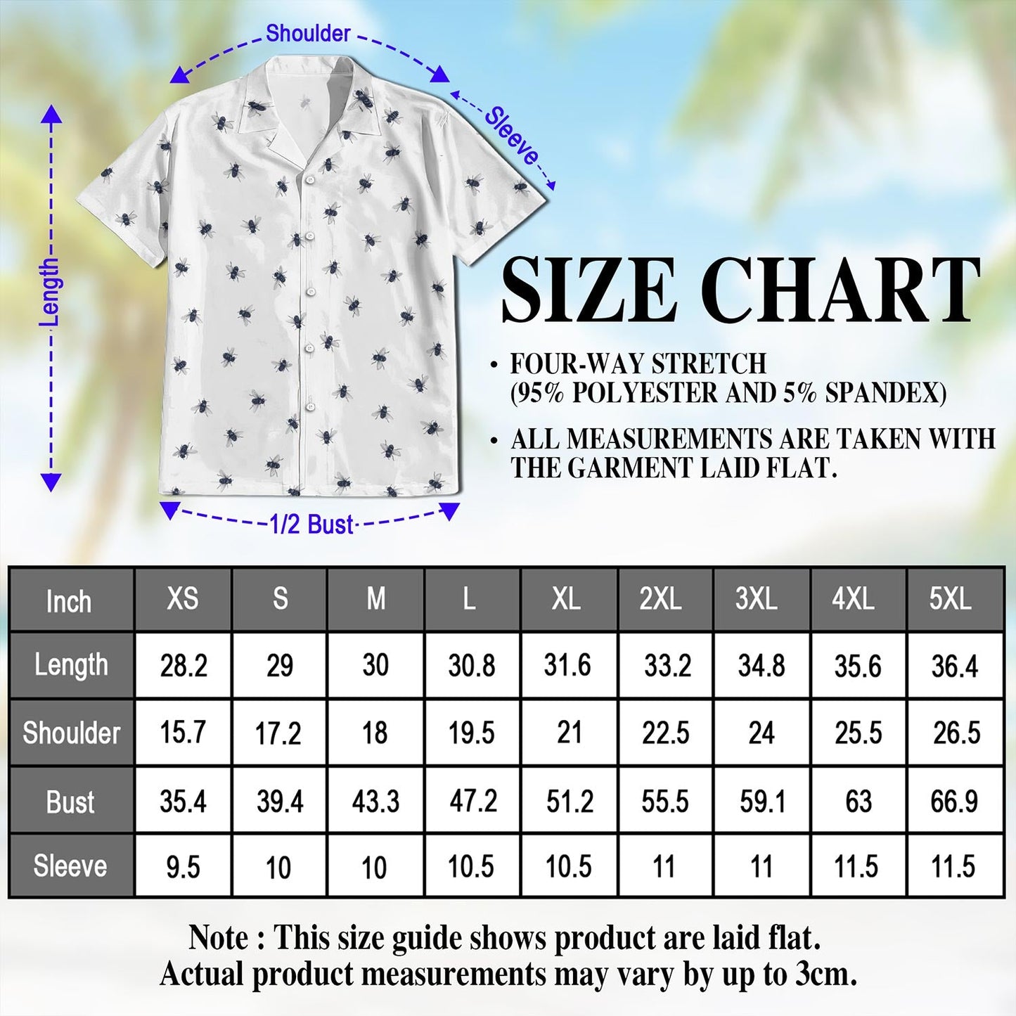 Housefly Pattern Hawaiian Shirt for Men, Button Down Aloha Shirt - Azhawaiian