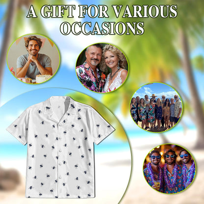 Housefly Pattern Hawaiian Shirt for Men, Button Down Aloha Shirt - Azhawaiian