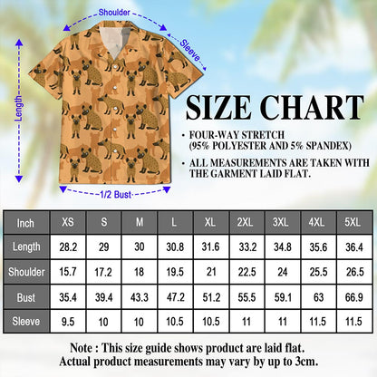 Hyena Pattern Hawaiian Shirt for Men, Button Down Aloha Shirt - Azhawaiian