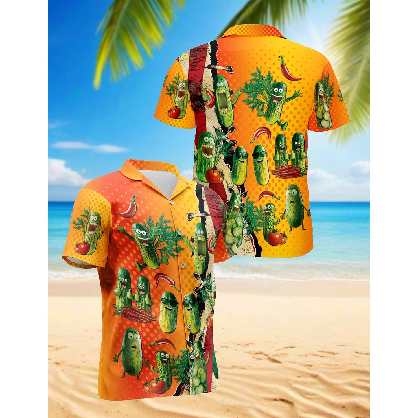 I Am Here To Eat All The Pickles Hawaiian Shirt for Men, Button Down Aloha Shirt - Azhawaiian