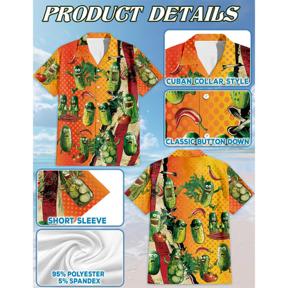 I Am Here To Eat All The Pickles Hawaiian Shirt for Men, Button Down Aloha Shirt - Azhawaiian