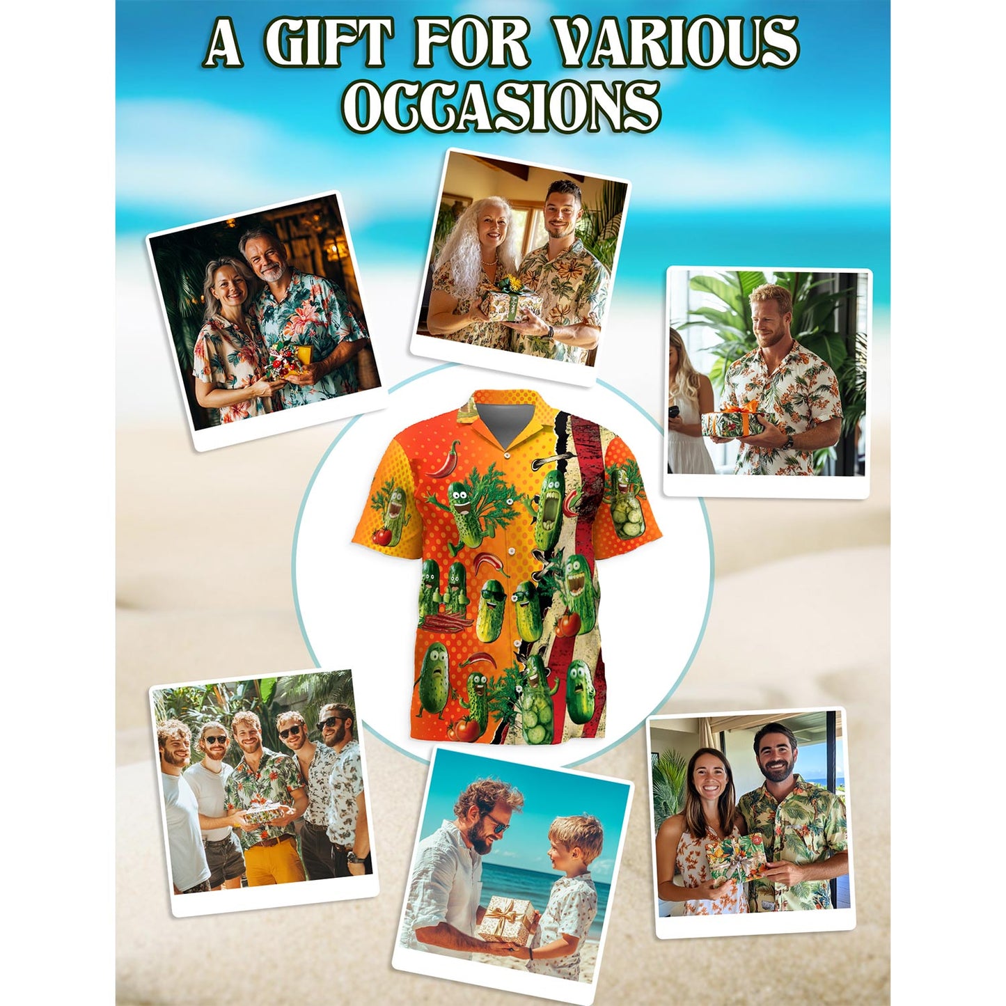 I Am Here To Eat All The Pickles Hawaiian Shirt for Men, Button Down Aloha Shirt - Azhawaiian