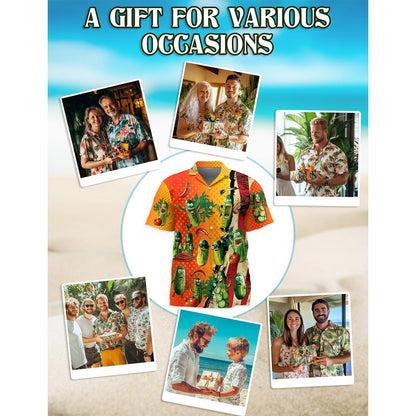 I Am Here To Eat All The Pickles Hawaiian Shirt for Men, Button Down Aloha Shirt - Azhawaiian