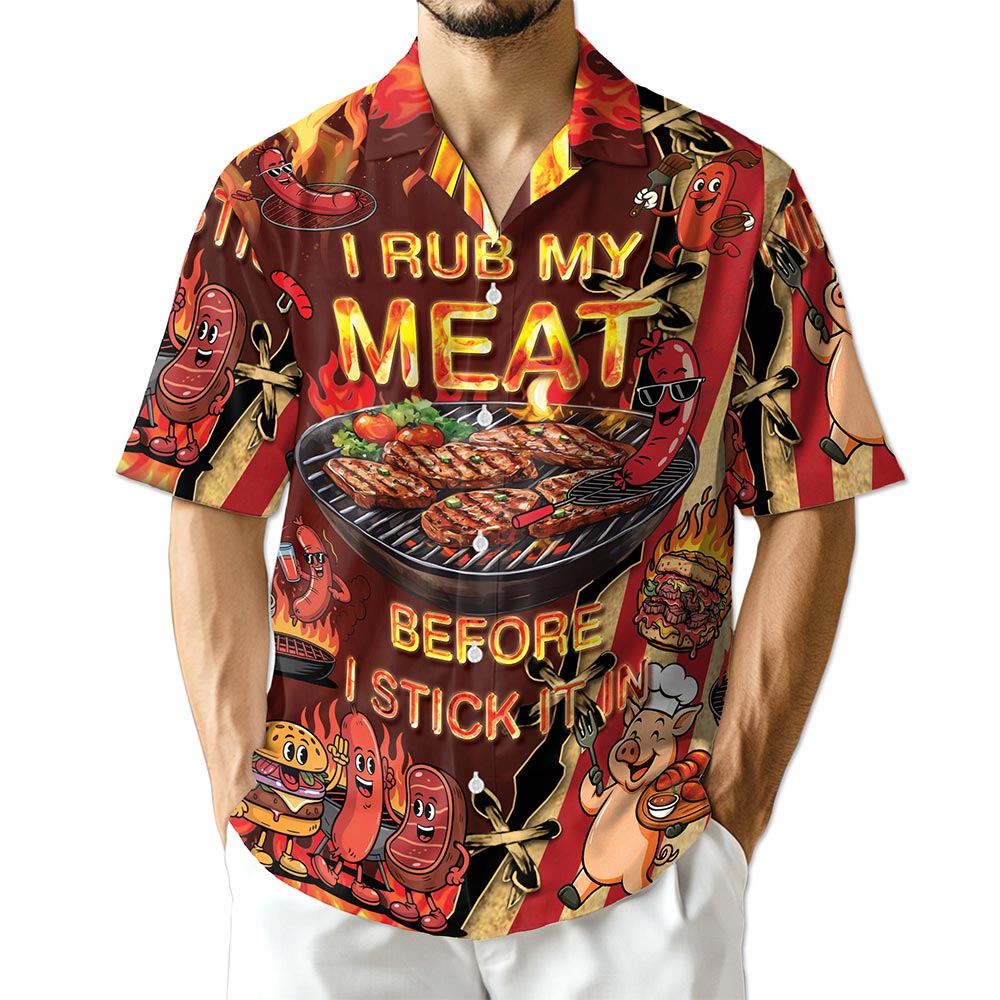 Azhawaiian I Rub My Meat Hawaiian Shirt for Men
