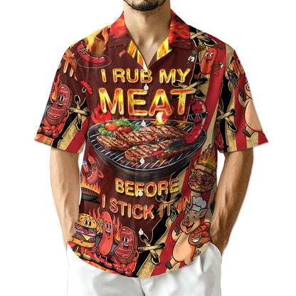 Azhawaiian I Rub My Meat Hawaiian Shirt for Men