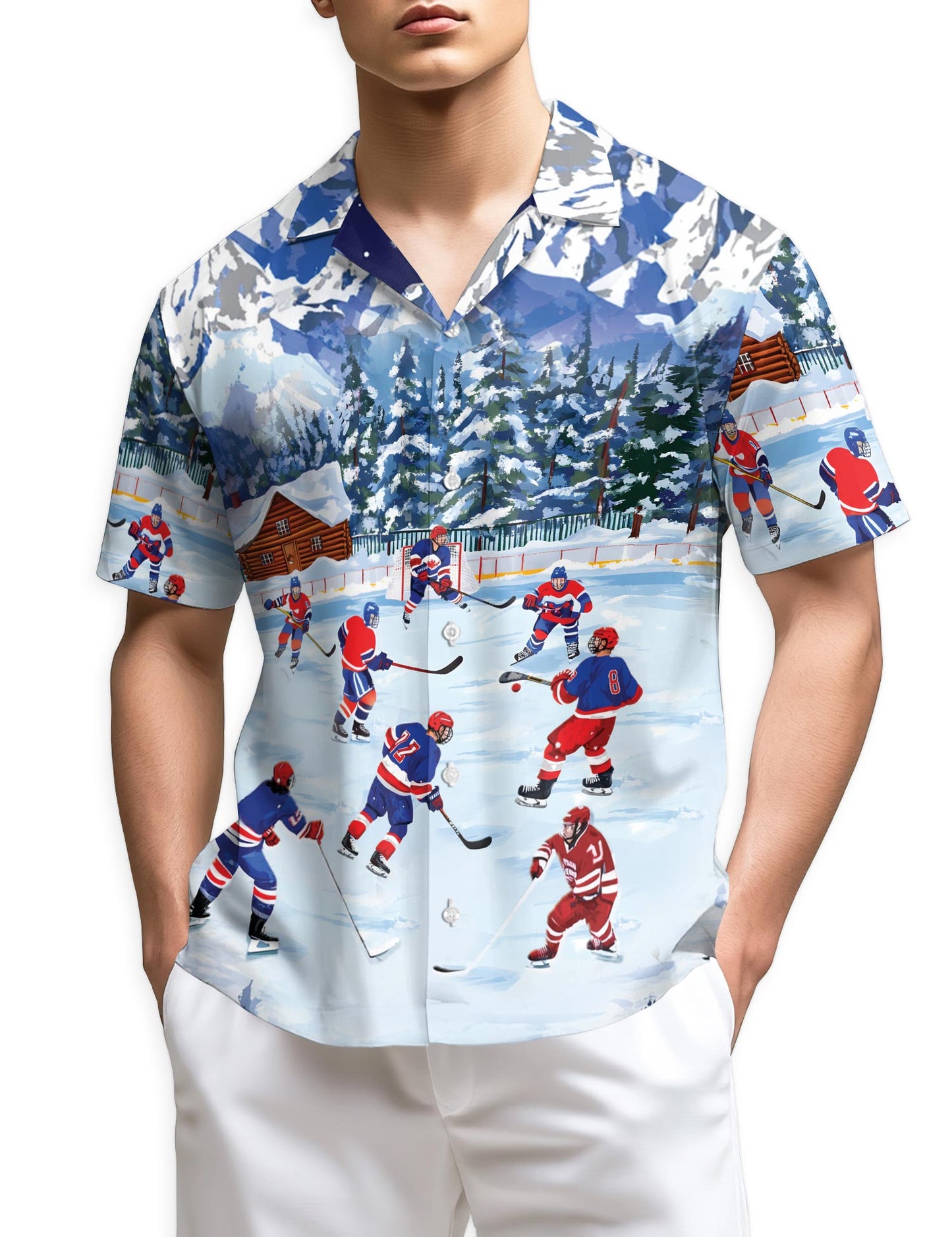 Azhawaiian Ice Hockey Hawaiian Shirt for Men