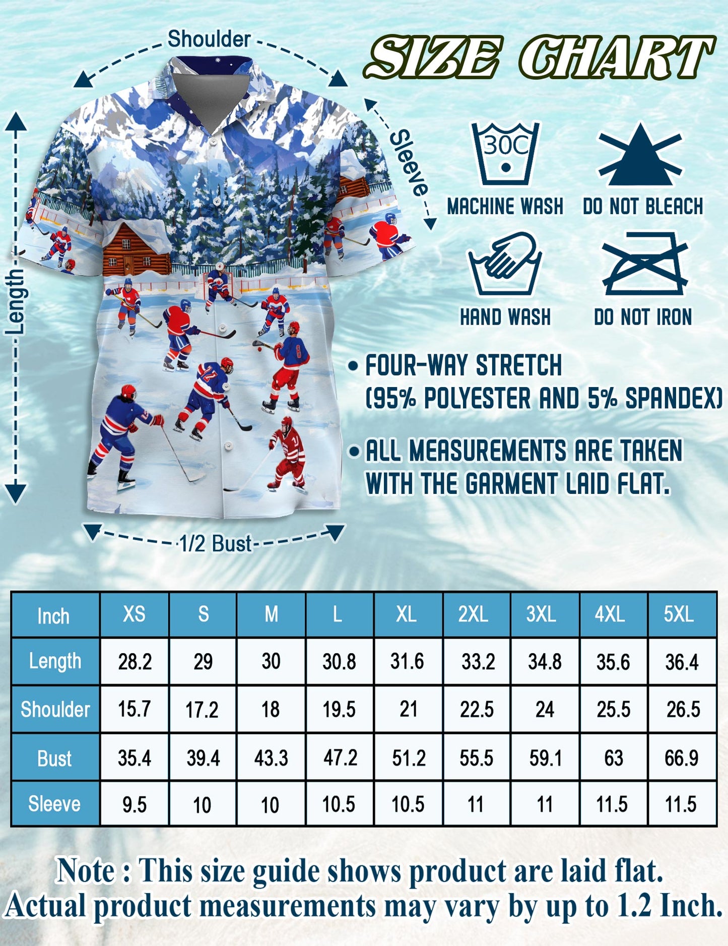 Ice Hockey Hawaiian Shirt for Men, Button Down Aloha Shirt - Azhawaiian
